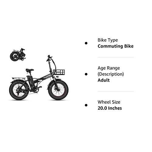 Heybike Mars Electric Bike Foldable 20" x 4.0 Fat Tire Electric Bicycle with 500W Motor