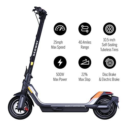 Segway Ninebot P65 Electric Kick Scooter- 500W Motor, 40.4 Miles Long Range & 25 MPH
