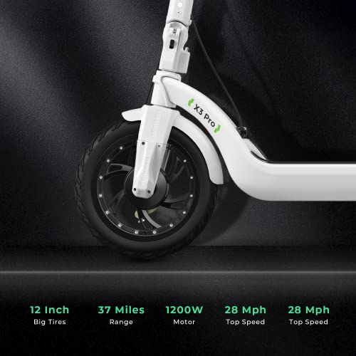 isinwheel X3Pro Electric Scooter, 1200W Motor E-Scooter,12" Fat Tires