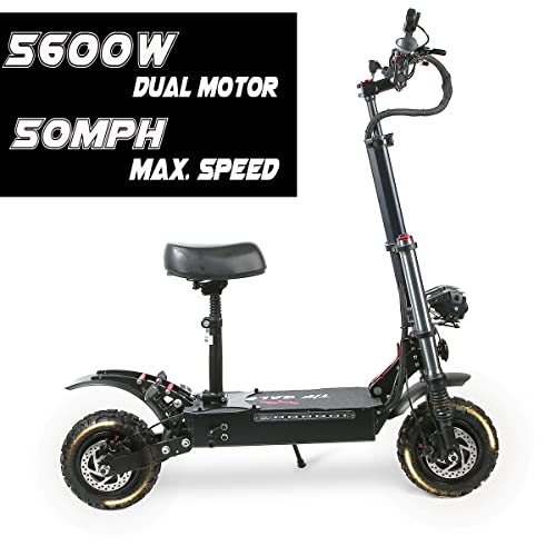 Electric Scooter, 5600W Dual Motor Max Speed 50MPH, 60V33AH Lithium Battery 60Miles Range