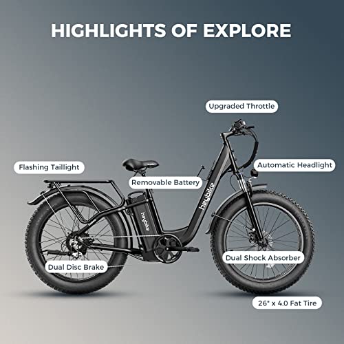 Heybike Explore Electric Bike for Adults 48V 20AH Removable Massive Battery