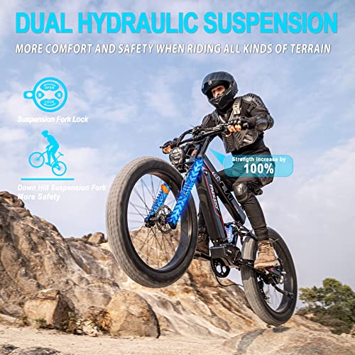 FREESKY Electric Bike 1000W BAFANG Motor Dual Battery 26”Fat Tire Electric Bike