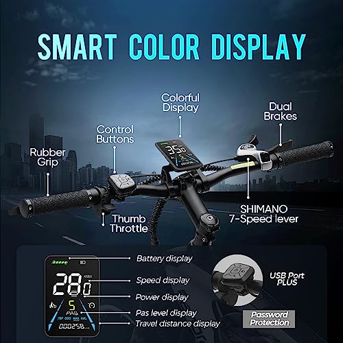 eAhora APUS Peak 1000W Electric Bike 20Ah Carbon Fiber Bikes 26 Inch Electric Mountain Bike