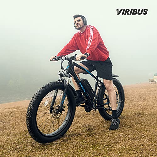 Viribus Electric Bike for Adults, 25mph 40+ Mile Range Fat Tire E Bike with Shimano 21 Speed