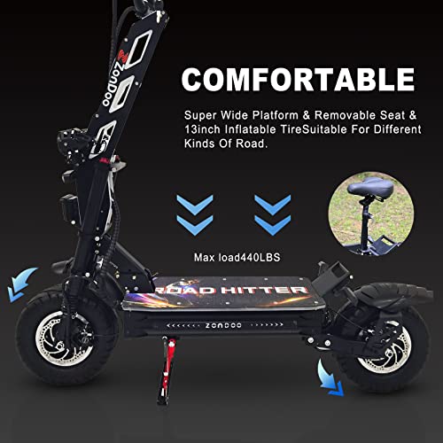 ZonDoo RoadHitter Electric Scooter Adults,Up to 70MPH 75 Miles Range