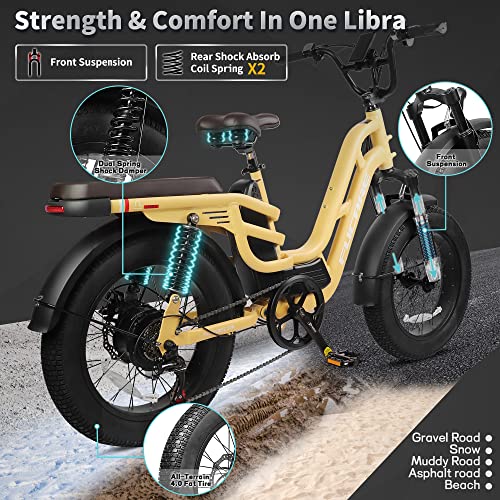 Fucare Libra 750W Electric Bike for Adults 32MPH 48V 20Ah LG Lithium Battery EBike with Full Suspension