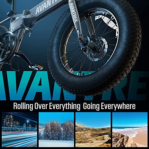 AVANTREK Cybertrack 200 Electric Bike Foldable 20"x4" Fat Tire Electric Bicycle