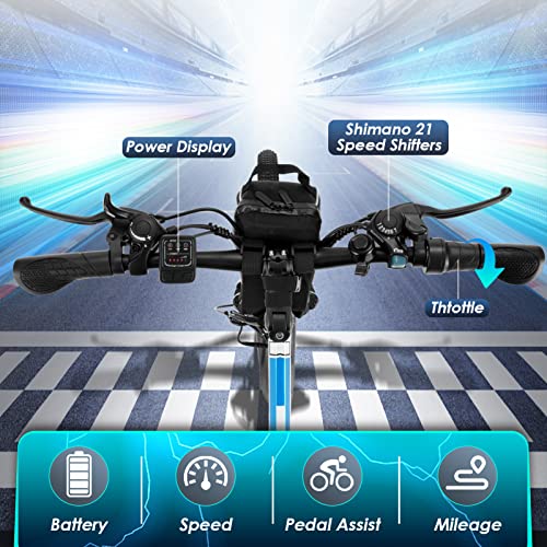 Vivi M026TGB Electric Bike 26" Electric Bike for Adults, Folding Electric Mountain Bike with 500W MotorShock Absorber