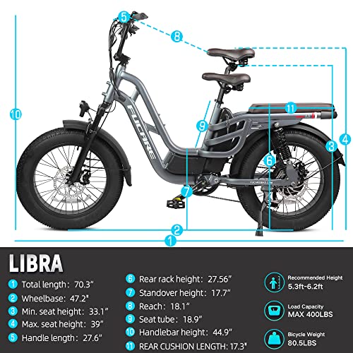Fucare Libra 750W Electric Bike for Adults 32MPH 48V 20Ah LG Lithium Battery EBike