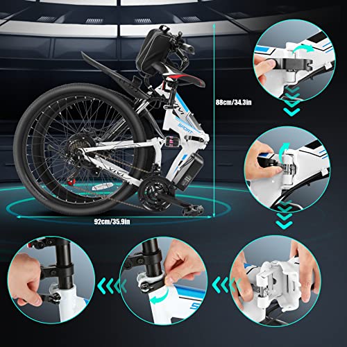 Vivi Electric Bike for Adults 26" Ebike, 500W Folding Electric Bike, 20MPH