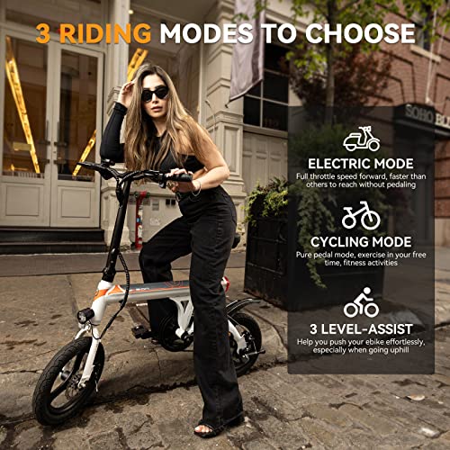 Jasion EB3 Electric Bike for Adults 21mph Folding Adults Electric Bicycles