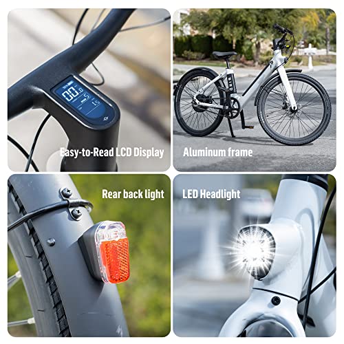 Bird Electric Bike white for adults 500W Motor, 26" Woman Bird EBike Up to 50 MI - 36V Removable Battery