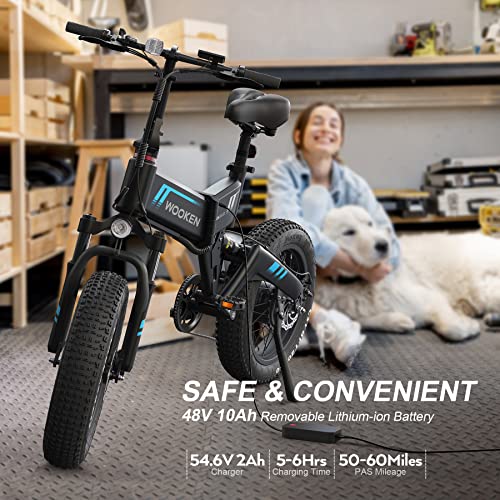 Electric Bike,20"x4" Electric Bike for Adults Fat Tire 500W 20MPH Ebike