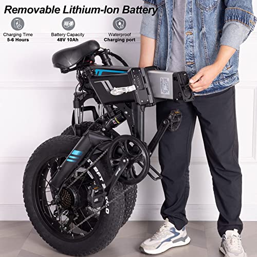 Wooken Electric Bike, 20'' Fat Tire Electric Bike for Adults