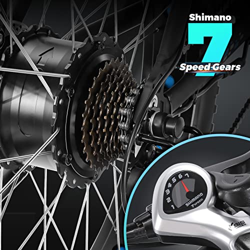 Speedrid Electric Bike 48V 500W Fat Tire Electric Bike Snow Bike 26" 4.0, 48V 10.4Ah