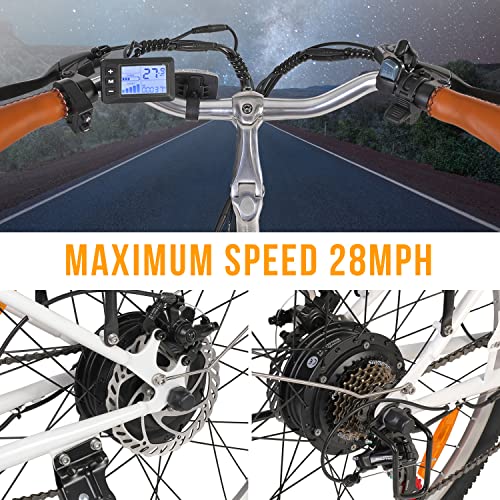 GELEISEN Electric Bikes for Adults, 500W Electric City Cruiser 28Mph