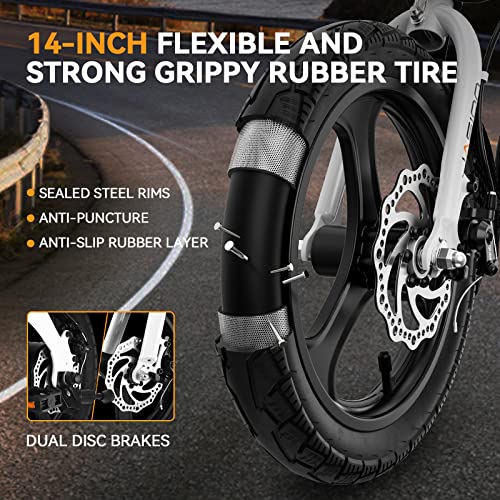 Jasion EB3 Electric Bike for Adults 21mph Folding Adults Electric Bicycles