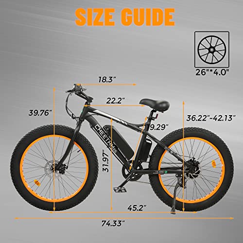 ECOTRIC Cheetah Electric Bike 26" X 4" Fat Tire Bicycle 500W 36V 12.5AH Battery