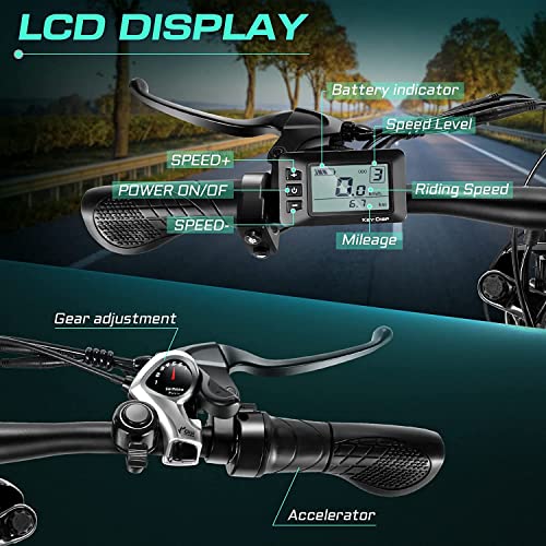 Vivi F26F Electric Bike, 500W 26" x 4.0 Fat Tire Electric Bike for Adults with 48V