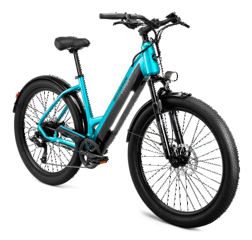 Schwinn Coston CE Adult Electric Hybrid Bike, Small/Medium Step-Thru Frame