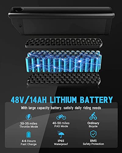 Folding Ebikes for Adults Full Suspension 1000W Motor 48V 14AH Removable Battery