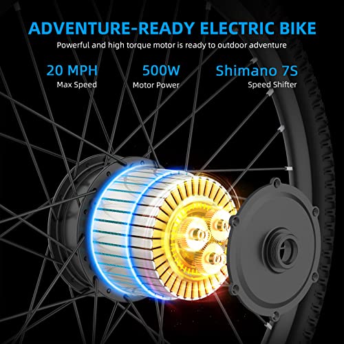Wheelspeed Electric Bike 27.5", 500W Motor Adults Electric Bicycle