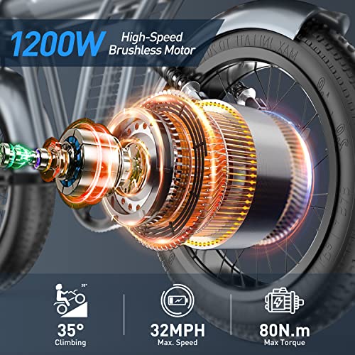 SMARTRAVEL Electric Bike 32MPH E Bikes for Adults Electric with 1200W 48V/20Ah Removable Battery