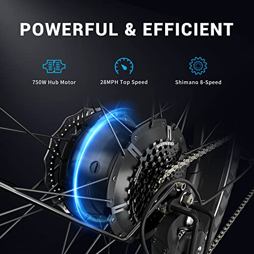 Rattan Pathfinder Electric Bike Adults,48V 15AH Removable Battery Ebike with 750W Motor