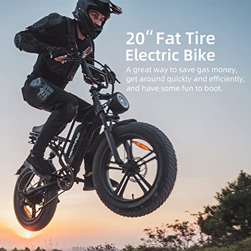 Electric Bike for Adults, Ebike 1500W/48V/18Ah , TANK 20" Fat Tire Electric Bicycles Up to 30MPH