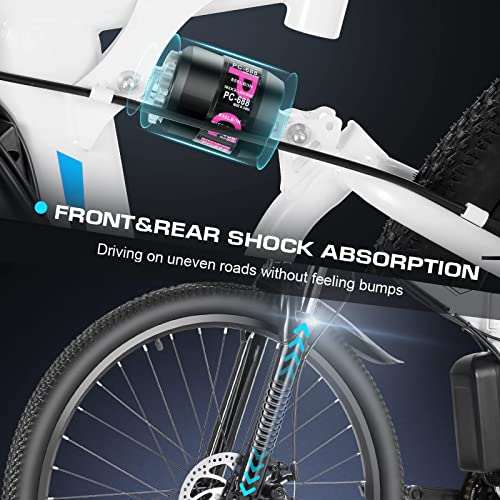 Vivi Folding Electric Bike, Electric Mountain Bike 500W Ebike 26''