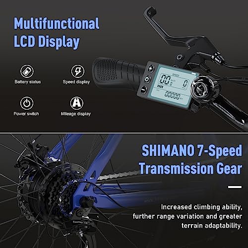 HITWAY Electric Bike for Adults, 26" E Bike 500W Removable Electric Bike