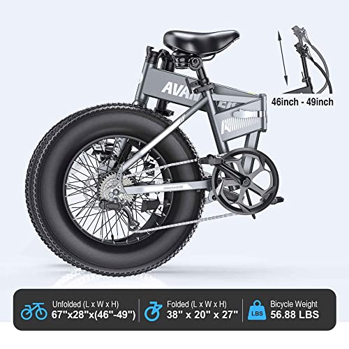 AVANTREK Cybertrack 200 Electric Bike Foldable 20"x4" Fat Tire Electric Bicycle