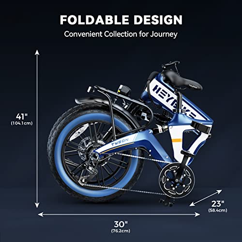 Heybike Tyson Folding Electric Bike Unibody Magnesium Alloy 750W 28MPH 20'' Fat Tire