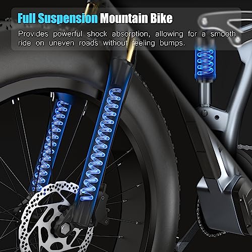 DAMSON Electric Bike 1000W 48V 20AH/17.5AH Removable Battery Mountain Electric Bicycle