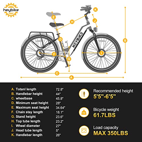 Heybike Cityrun Electric Bike, 500W City Cruiser Ebike