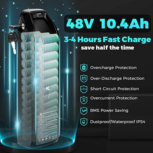 Speedrid Electric Bike 48V 500W Fat Tire Electric Bike Snow Bike 26" 4.0, 48V 10.4Ah