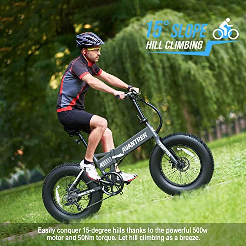 AVANTREK Cybertrack 200 Electric Bike Foldable 20"x4" Fat Tire Electric Bicycle
