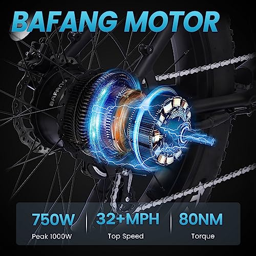 VELOWAVE Electric Bike Adults 750W BAFANG Motor 48V 15Ah LG Cells Battery