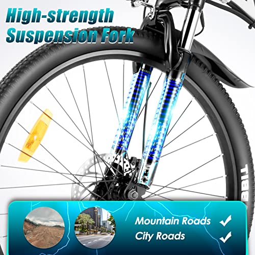 Vivi M026TGB Electric Bike 26" Electric Bike for Adults, Folding Electric Mountain Bike with 500W MotorShock Absorber