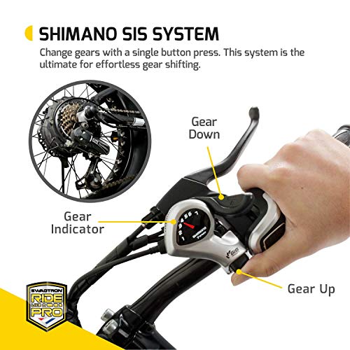 Swagtron Swagcycle EB-6 Bandit Trail Electric Bike with Removable Battery and Dual Disc Brakes, Black, 20" Wheels