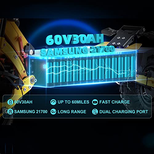 Yume X11 Electric Scooter C-Shaped Absorber 30AH Li Battery 60V 6000W Dual Motors up to 50 MPH