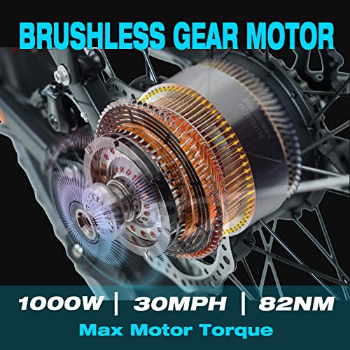 SENADA Folding Fat Tire Electric Bike for Adults, 1000W Electric Bicycle 30MPH 48V 14Ah Battery Travel Portable Folding Ebike