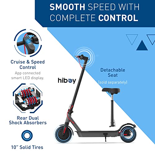 Hiboy S2 Pro Electric Scooter, 500W Motor, 10" Solid Tires, 25 Miles Range