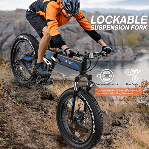TotGuard Electric Bike, 26"x4" Electric Bike for Adults Fat Tire 500W 21.6MPH Ebike