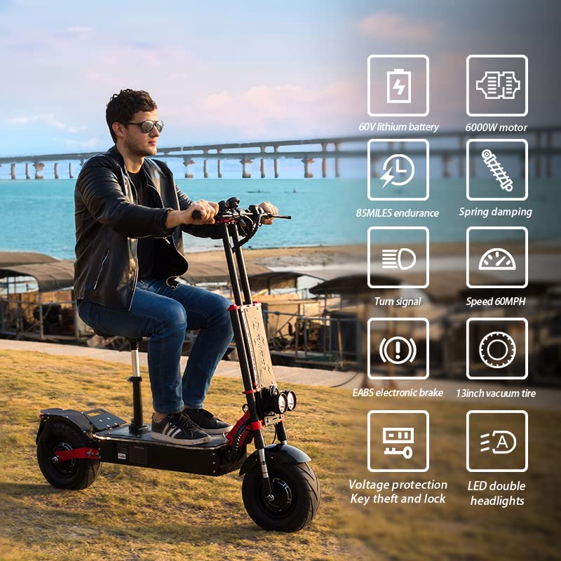 REDDYDY Electric Scooter, Max Speed 60MPH,Total Power 8000W