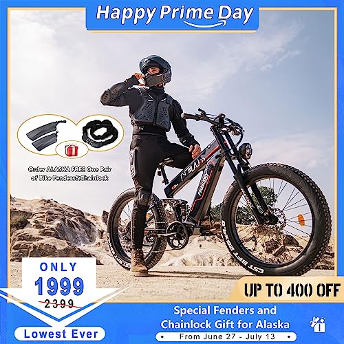 FREESKY Electric Bike 1000W BAFANG Motor Dual Battery 26”Fat Tire Electric Bike