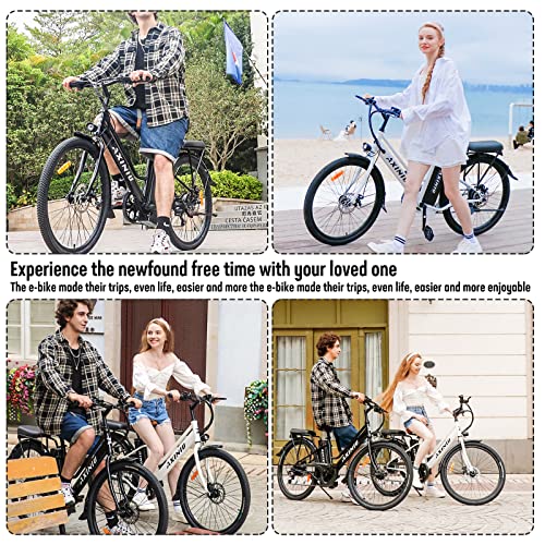 Axiniu Electric City Bike for Adults | 26'' Electric Commuter E-Bike