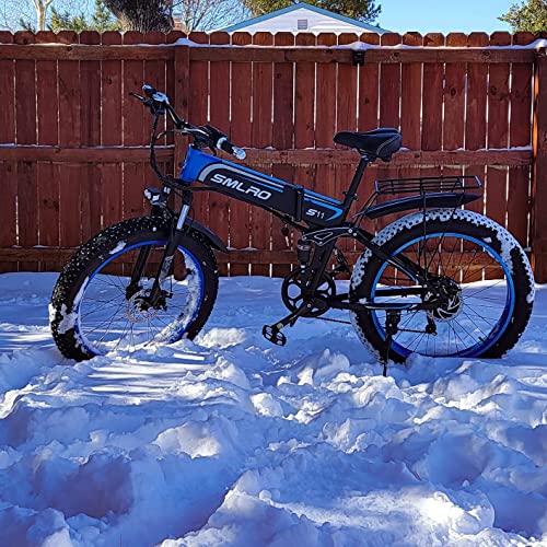 SENADA Folding Fat Tire Electric Bike for Adults, 1000W Electric Bicycle 30MPH 48V 14Ah Battery Travel Portable Folding Ebike