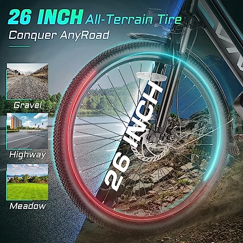 Vivi Electric Bike 500W, 26" Ebike for Adults