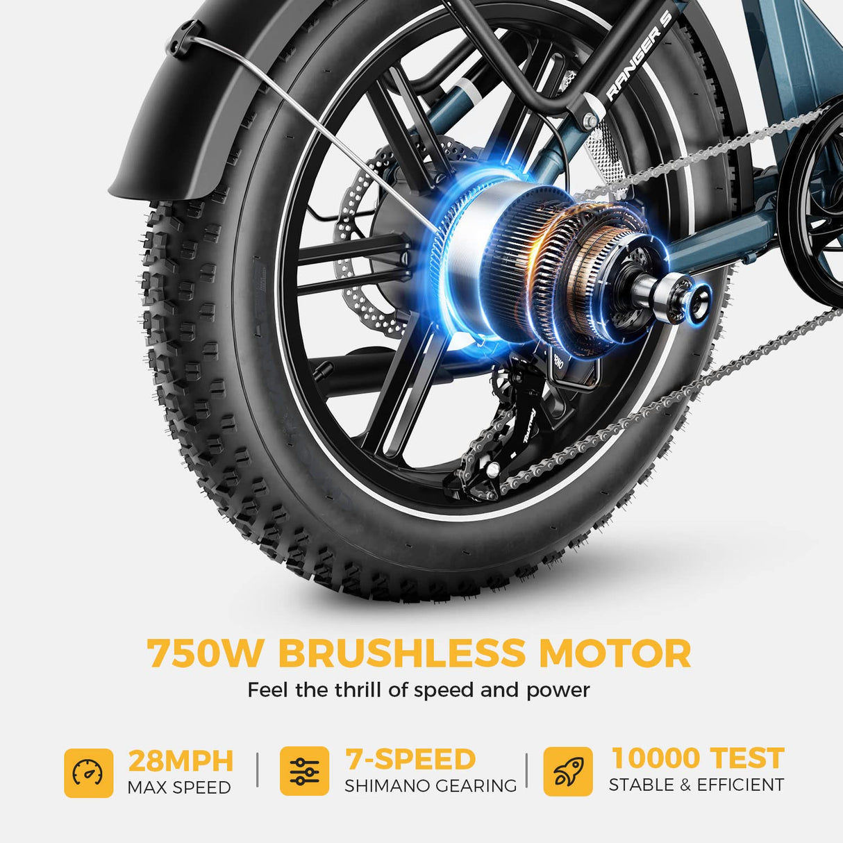 Heybike Ranger S Electric Bike for Adults, Foldable 750W Ebike